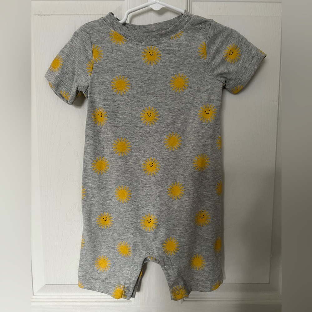 Garanimals Gray and Yellow Sun Print Kids One-Piece